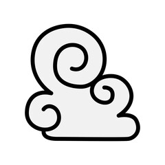 Cloud curl, fantasy cloud, oriental cloud, chinese cloud icon