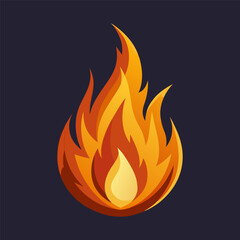 Vector Fire Flame Icon Campfire and Bonfire Design Elements
