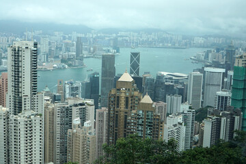 Obraz premium View of Hong Kong Island from The Peak. 