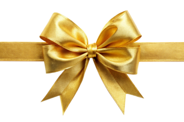 golden bow isolated on white