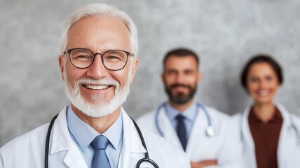 Doctor smiling with colleagues at a retirement party, holding a  Happy Retirement  banner, symbolizing a joyful farewell Doctor retirement celebration, Colleagues