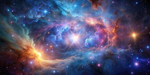Fototapeta premium Deep space nebula with vibrant stars , universe, cosmic, astronomy, galaxies, celestial, night sky