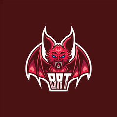 Vector Logo Illustration Bat E- Sport and Sport Style