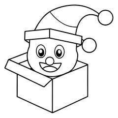 Santa haed character with a gift
