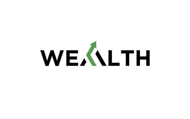 Wealth Investment Property text logo design. growth arrow design