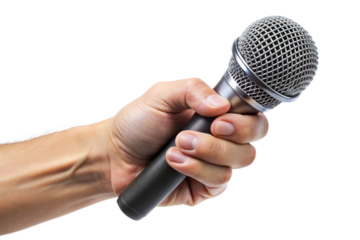 hand holding microphone