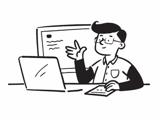  Tutor class Doodle Line art