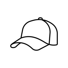 Baseball hat line icon isolated on white background.