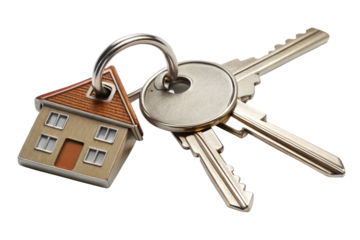 keys with house isolated on a white background