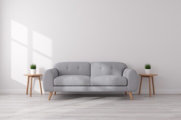 Cozy interior of living minimal style with empty space for products presentation or text for advertising, event or promotion. 3d rendering