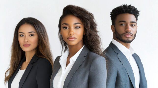 Three people in suits and ties pose for a photo