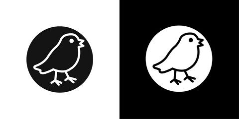 bird icon Flat vector set outline