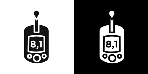 blood glucose icon Flat vector set outline