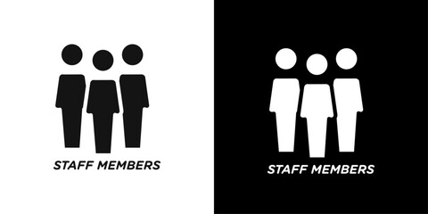 Company staff icon Flat vector set outline