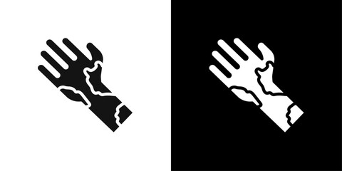 Contact Dermatitis icon Flat vector set outline