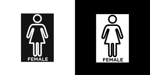 Female icon Flat vector set outline