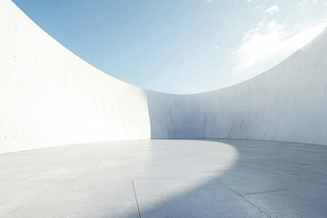Abstract 3D rendering minimalist style architectural space scene