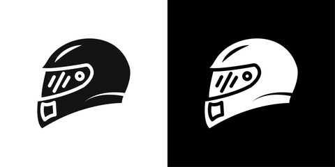 Helmet icon Flat vector set outline