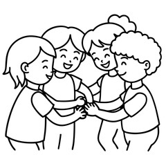 group-of-children-putting-hands-together-