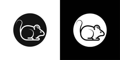 Mouse animal icon Flat vector set outline