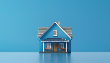 blue house, real estate concept