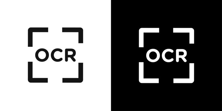 OCR icon Flat vector set outline
