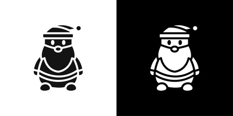 Santa Claus icon Flat vector set outline