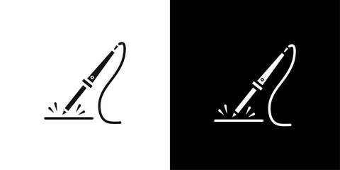 Soldering iron icon Flat vector set outline