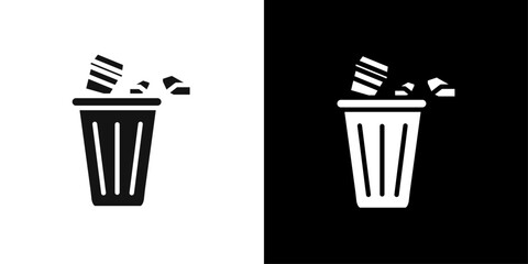 Solid waste icon Flat vector set outline