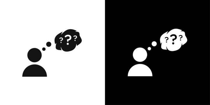 Thinking icon Flat vector set outline