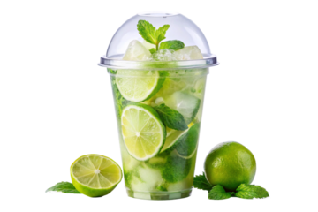 mojito cocktail isolated on white background