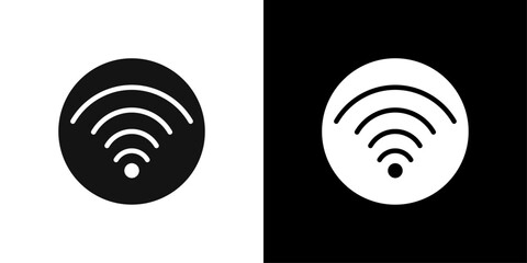 Wifi icon Flat vector set outline