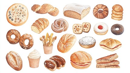 Delectable Assortment of Mouthwatering Breads and Pastries from a Cozy Bakery