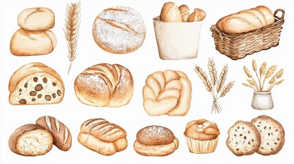 Delectable Baked Treats  Artisanal Bread  Pastries  and Confections in Rustic Farmhouse Setting