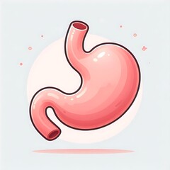 Stomach, flat illustration of human body organ, graphics for medical education, treatment, hospital poster, banner