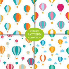 Hot air balloons Seamless Pattern Background