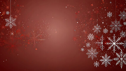 red christmas banner with snowflakes merry 