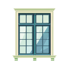Obraz premium Living room Window vector illustration in flat style