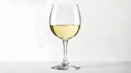  Elegance in a glass  A single wine glass filled with white wine