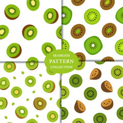 Kiwi fruits Seamless Pattern Background