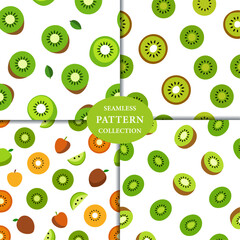 Kiwi fruits Seamless Pattern Background