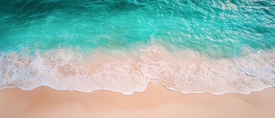 Minimalist Aerial Perspective of a Tranquil Tropical Beach Landscape