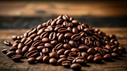  Coffee beans in a pile ready for brewing