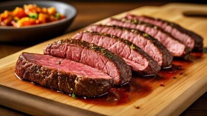  Deliciously cooked steak ready to be savored