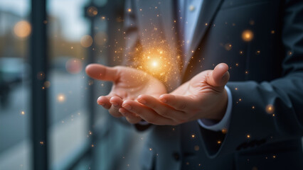 hand pushing button on a screen interface