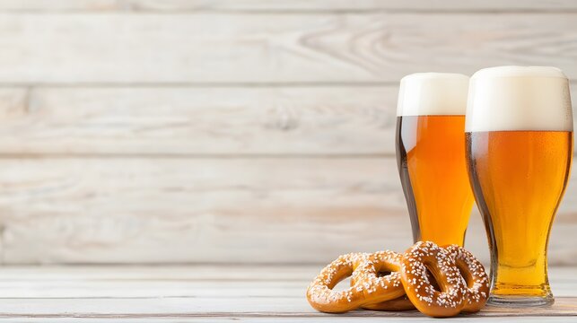 Oktoberfest Celebration with Beer and Pretzels - Embrace German Culture and Community Spirit at the Festive Gathering of Joyous Traditions and Delicious Delights