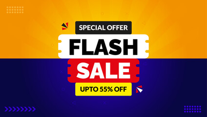 Flash Sale Banner Template Fully Edatibale Vacter Illustration