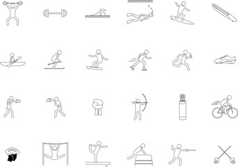 線画のアイコンセット_スポーツ2