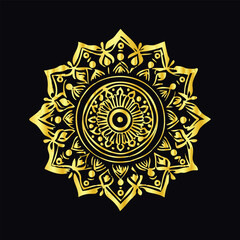 Gradient golden Ornamental golden mandala