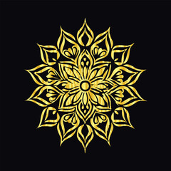 Gradient golden Ornamental golden mandala